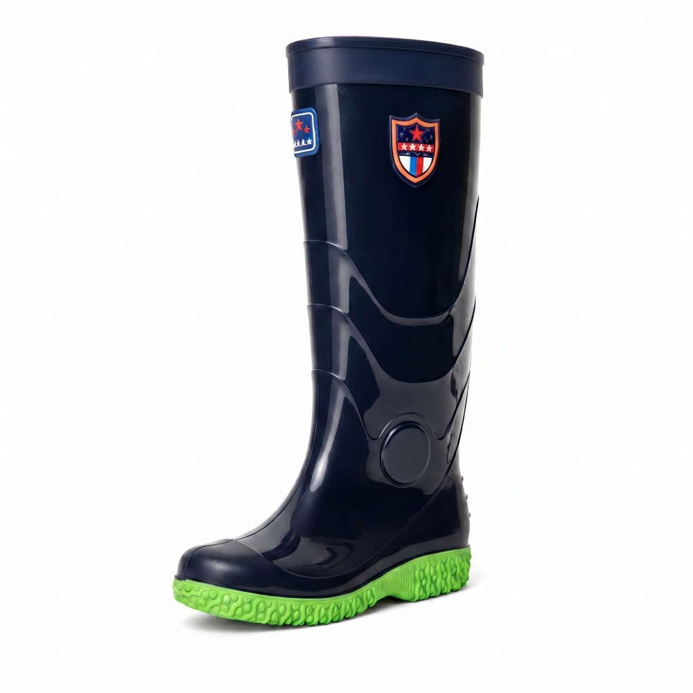 Knee-High Glossy PVC Rain Boots 966 (1)