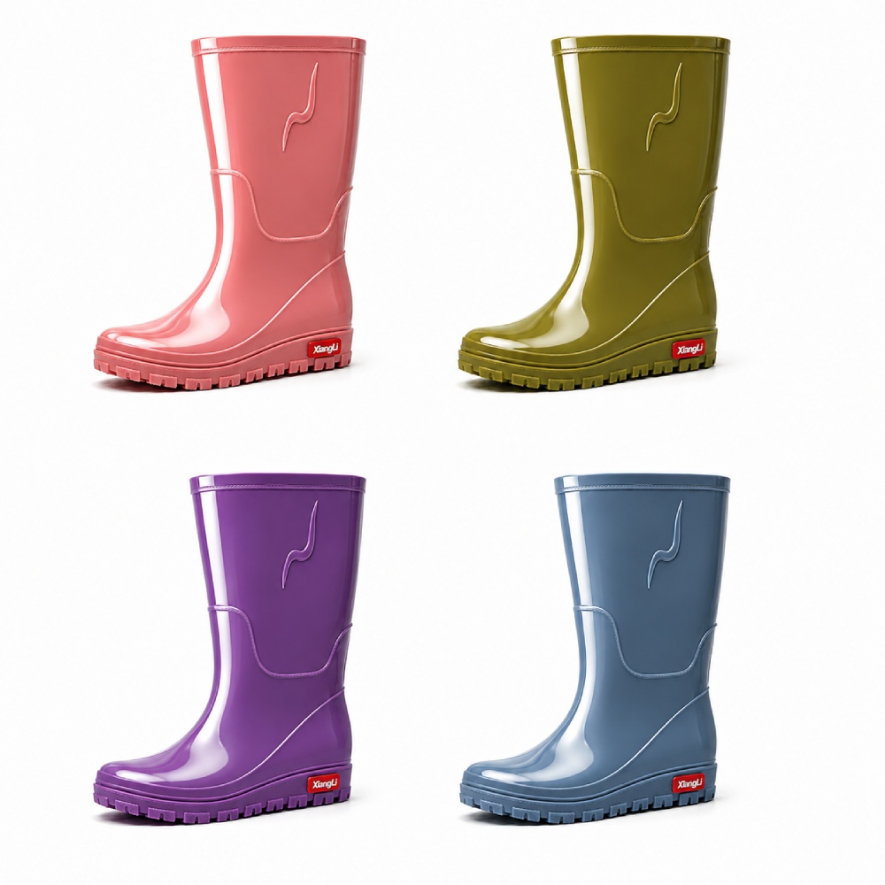 Mid-Calf PVC Rain Boots With Glossy PVC Upper 8019 (2)