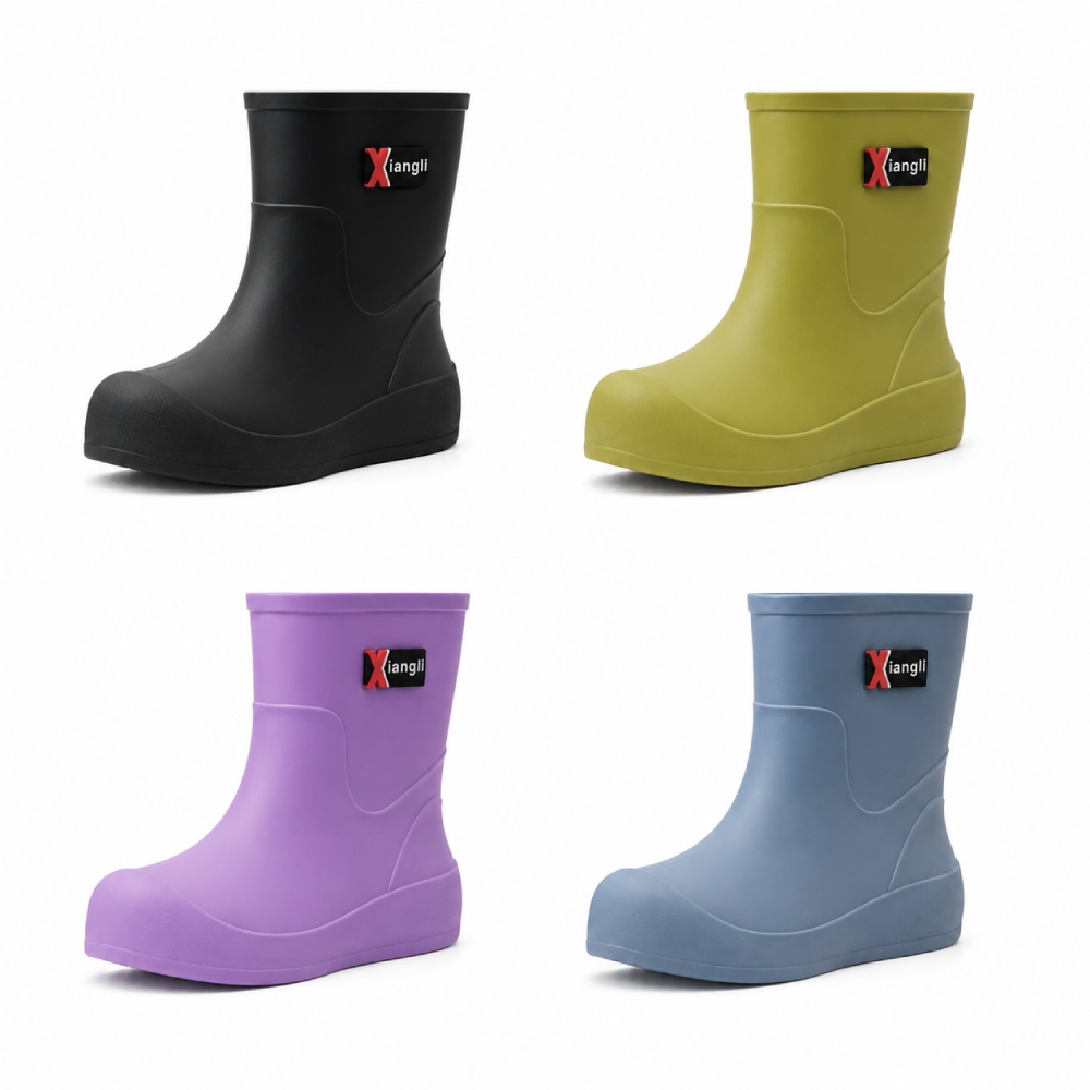 Short PVC Rain Boots with Removable Warm Lining for All-Season Use 709 (2)