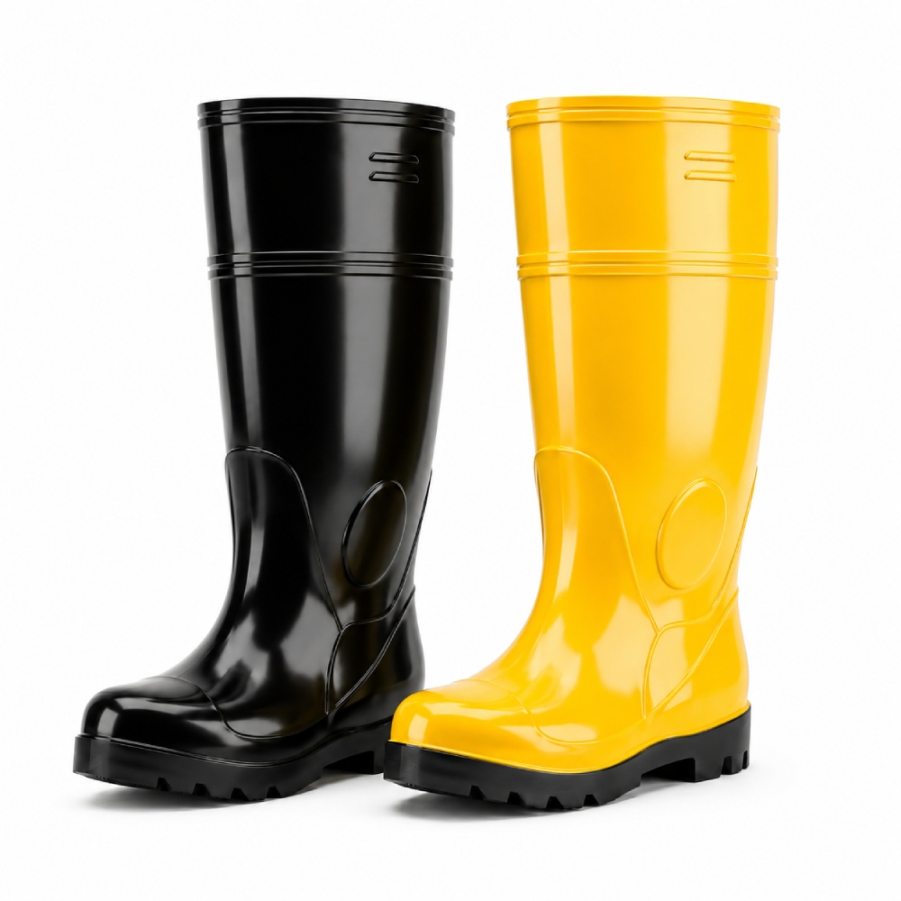 Waterproof Anti Slip Shiny PVC Safety Rain Boots With Steel Toe Steel Mid-Sole ( (3)