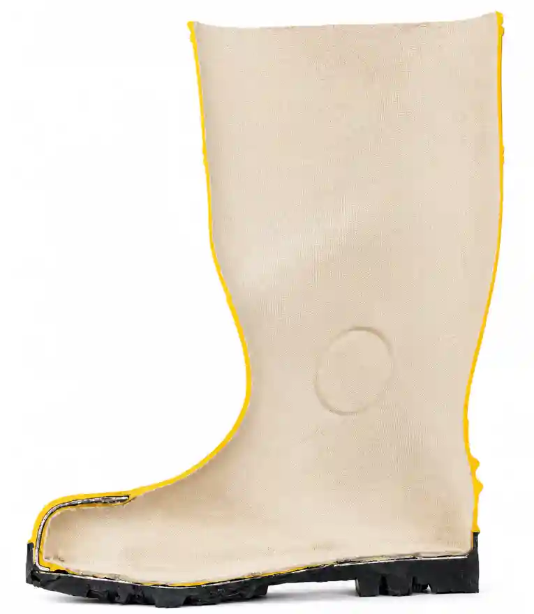Cross-section of a safety rain boot